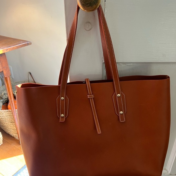 J.McLaughlin Brown Leather Tote Bag - Picture 1 of 4